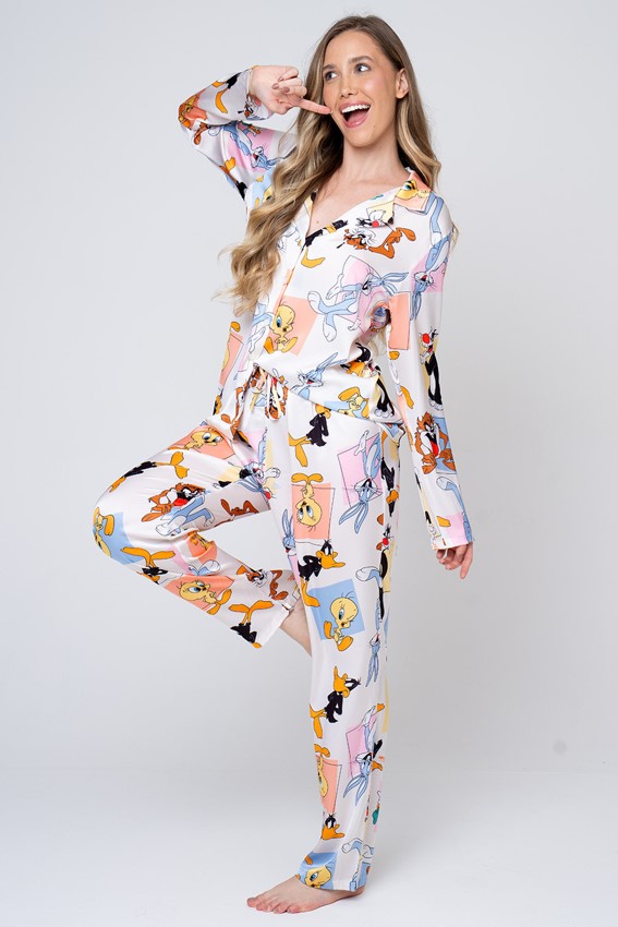 pijama longo estampado looney box