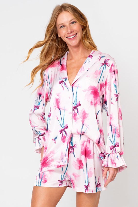pijama manga longa c/ shorts laços de elena