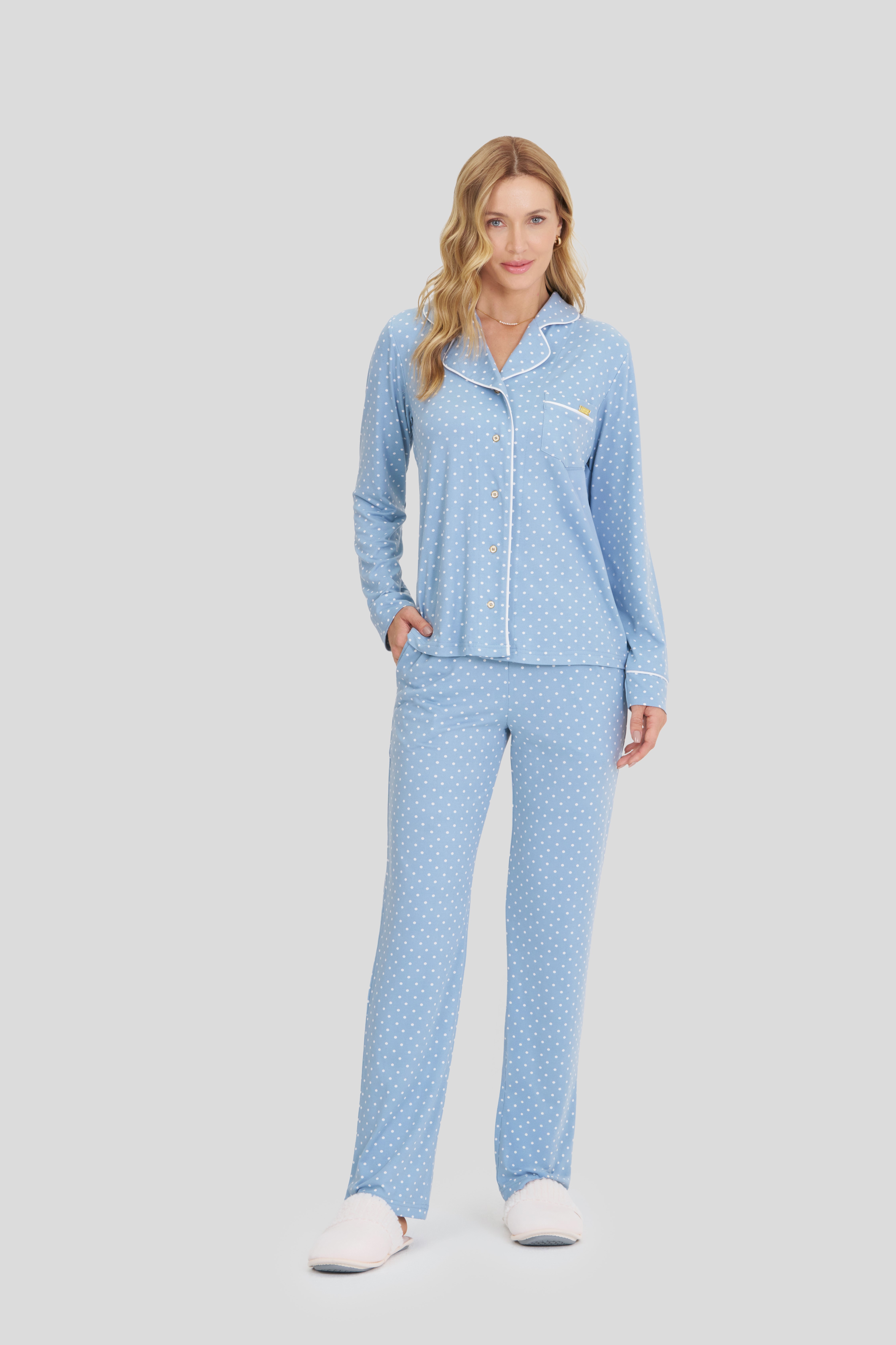 Pijama Feminino Longo Americano Amanhecer