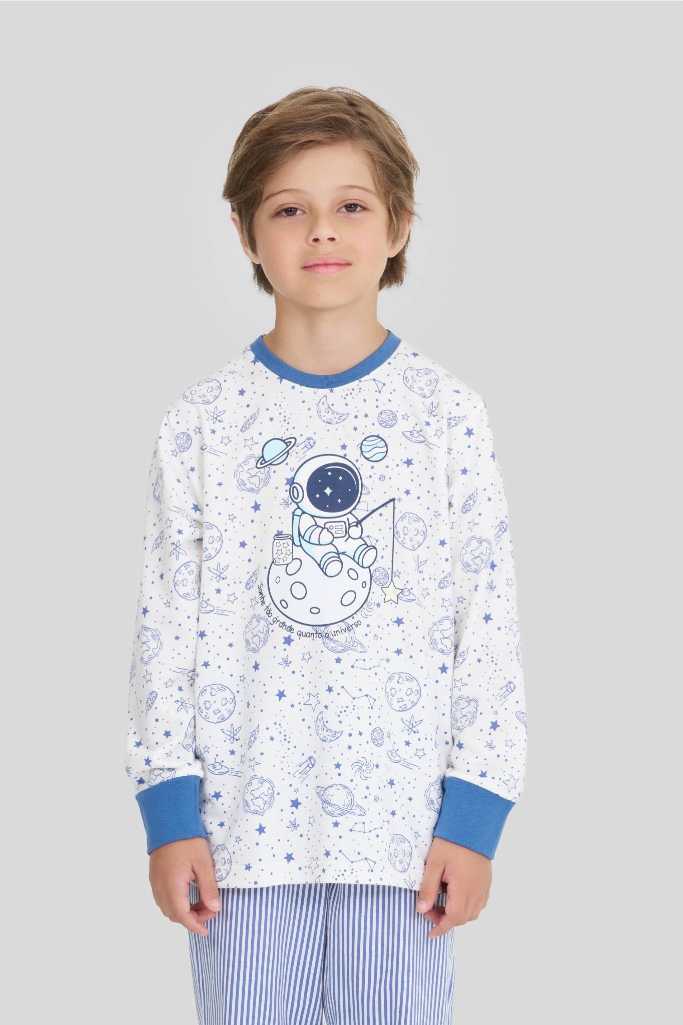 Pijama Feminino Manga Longa Com Calça