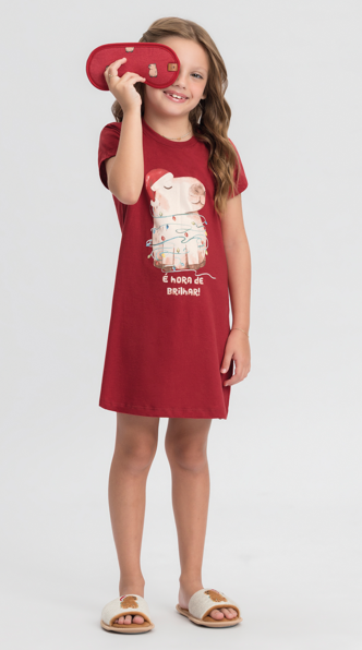 Camisola Infantil Feminina Manga Curta