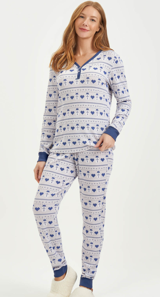 Pijama Feminino Manga Longa Com Calça