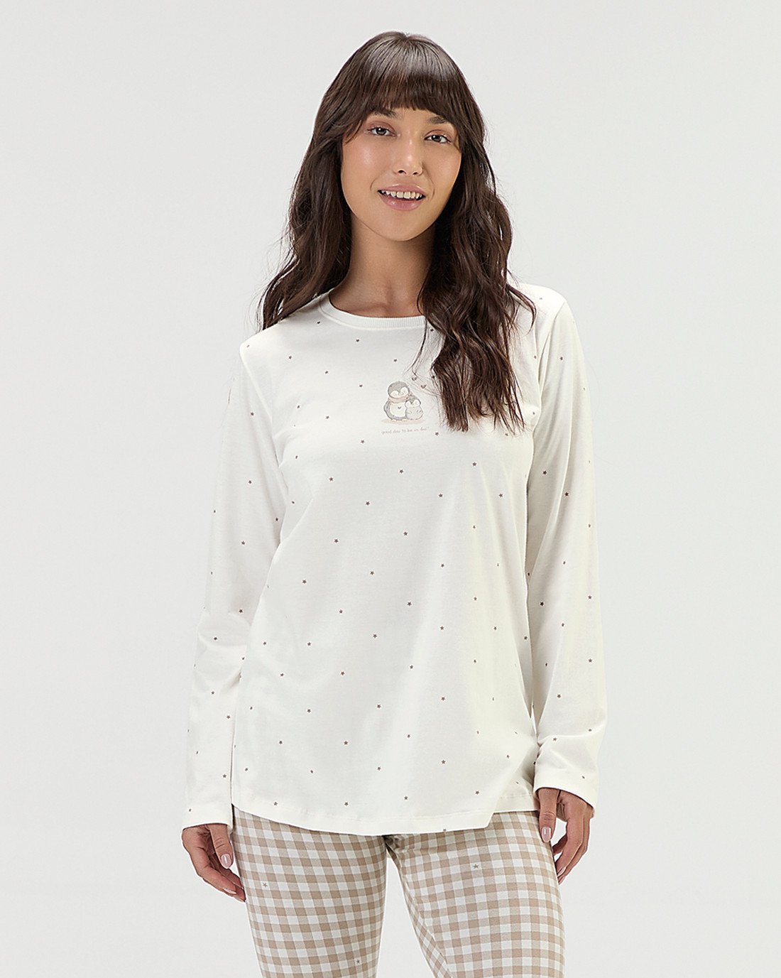 Pijama Feminino Manga Longa Com Legging