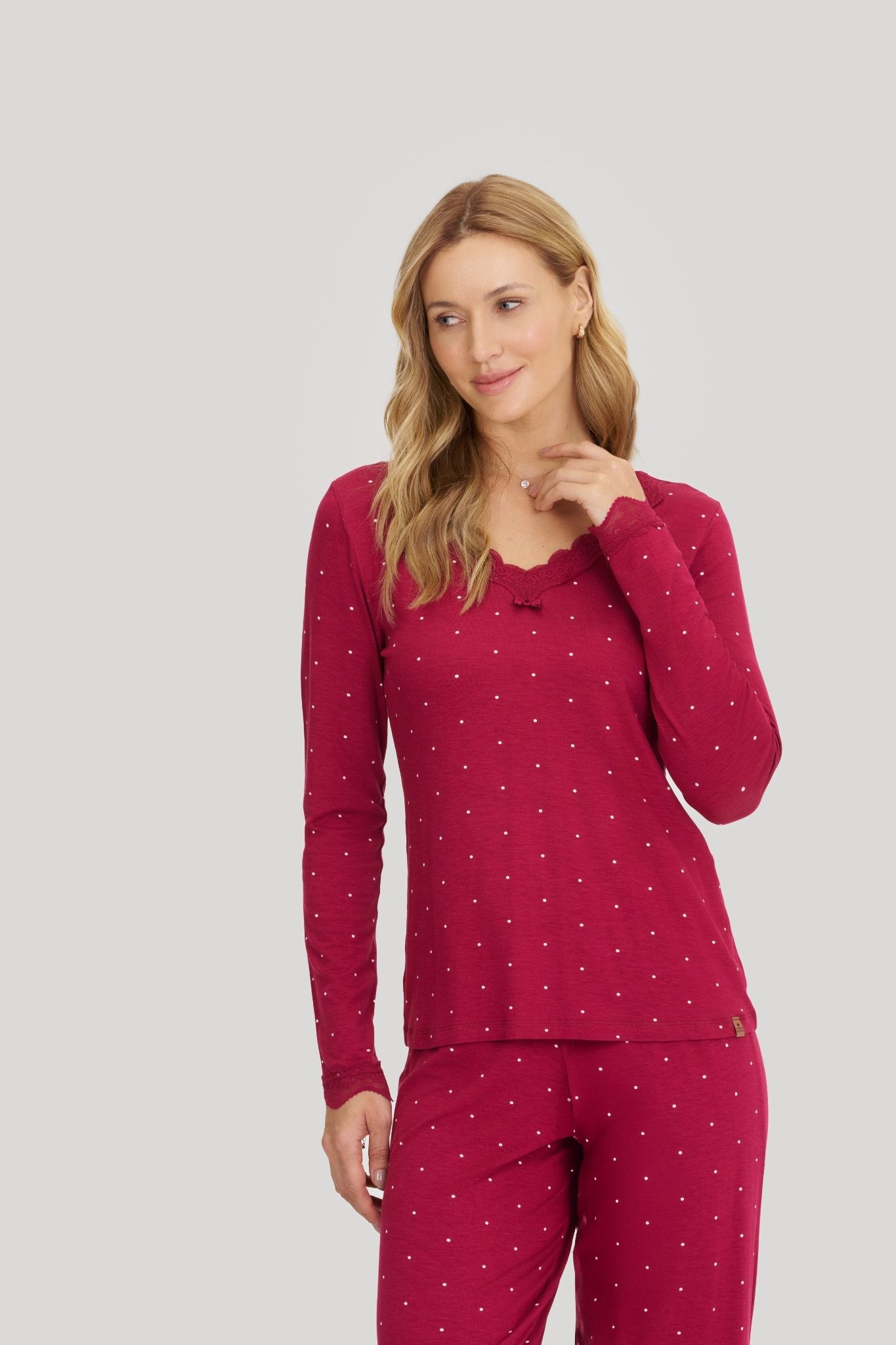 Pijama Feminino Manga Longa Com Calça