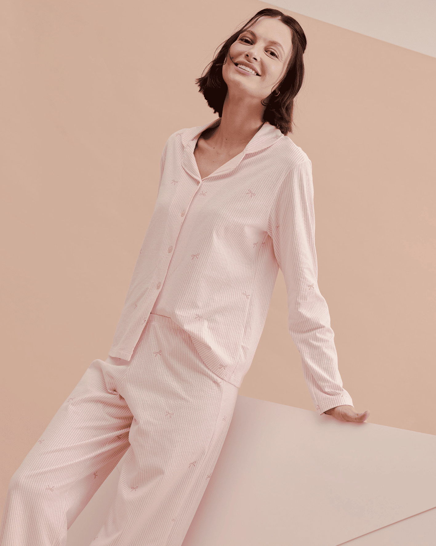 Pijama Feminino Manga Longa Americano Com Calça
