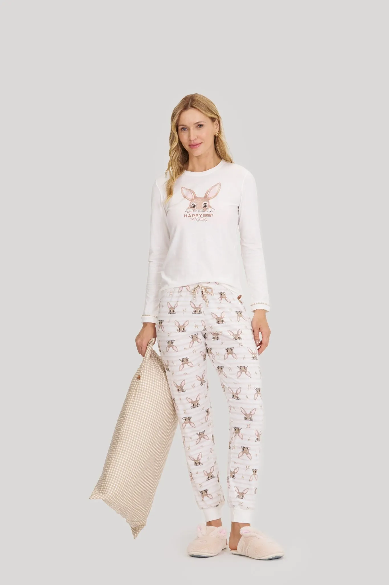 Pijama Feminino Manga Longa Com Calça