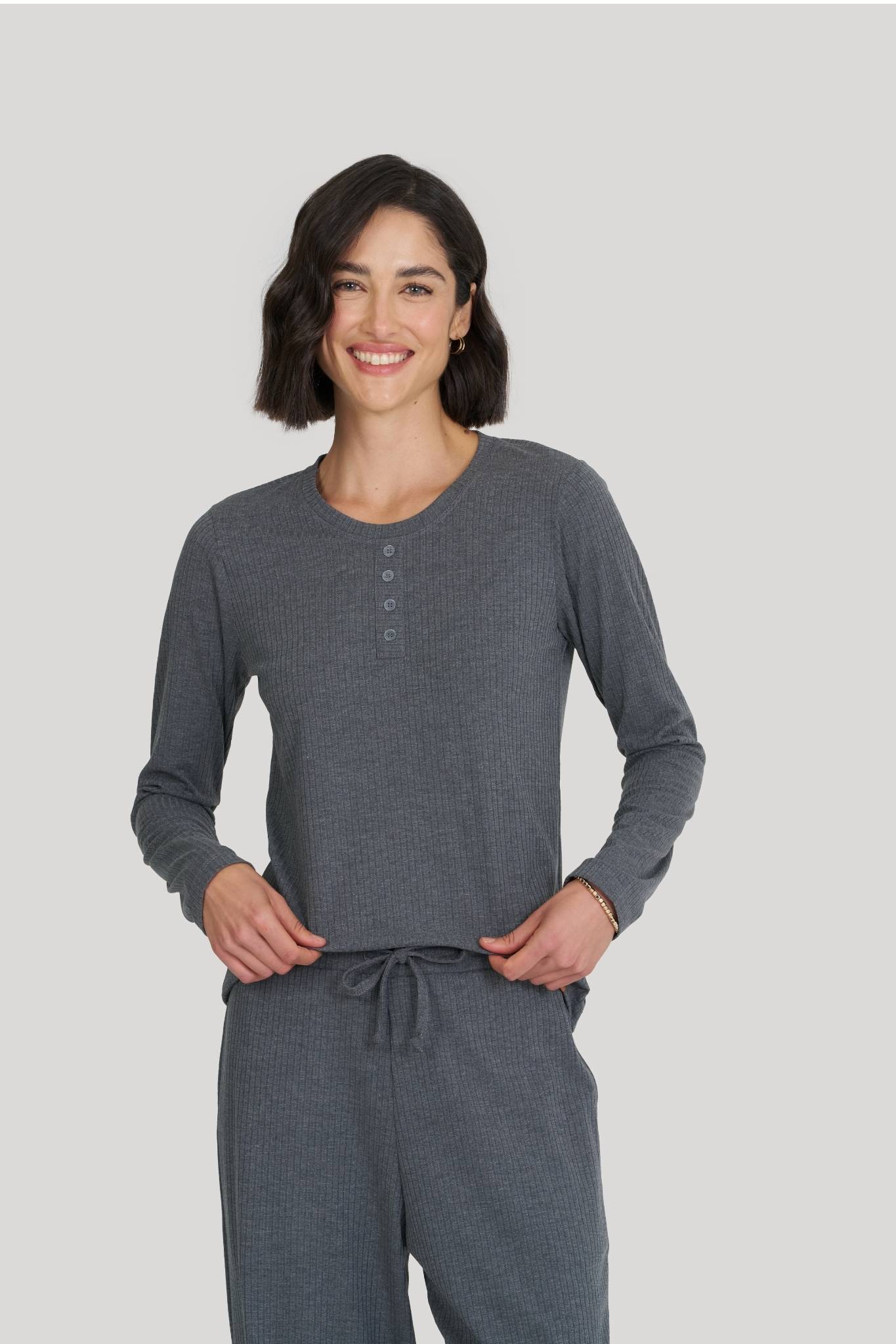 Pijama Feminino Manga Longa Com Calça