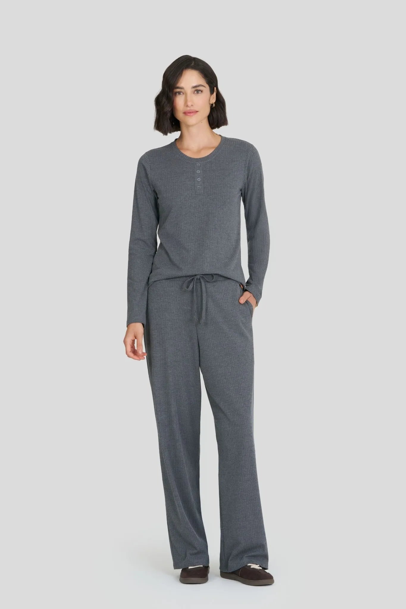 Pijama Feminino Manga Longa Com Calça
