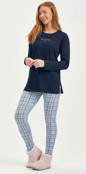 Pijama Feminino Manga Longa Com Calça