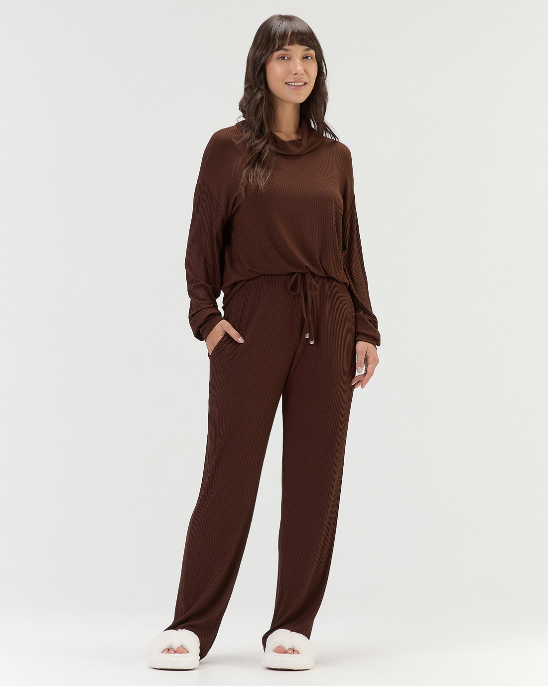 Pijama Feminino Manga Longa Com Calça