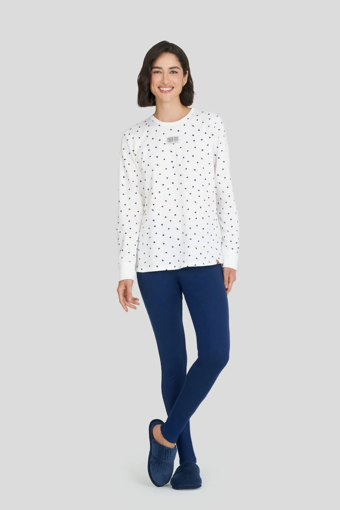 Pijama Feminino Manga Longa Com Calça
