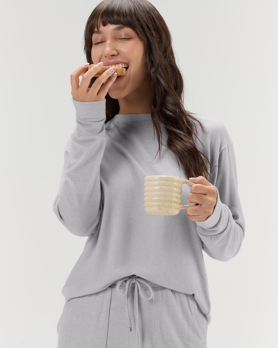 Pijama Feminino Manga Longa Com Calça