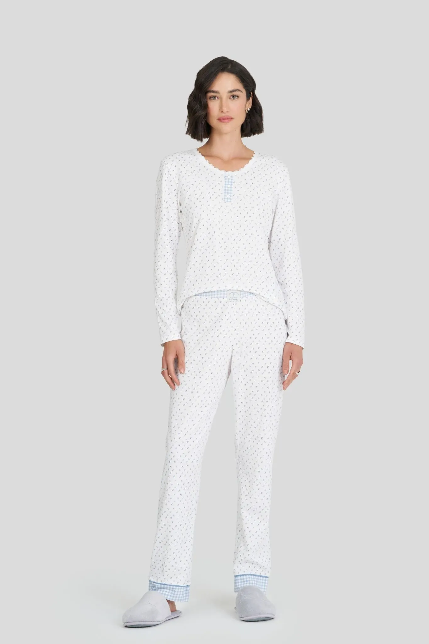 Pijama Feminino Manga Longa Com Calça