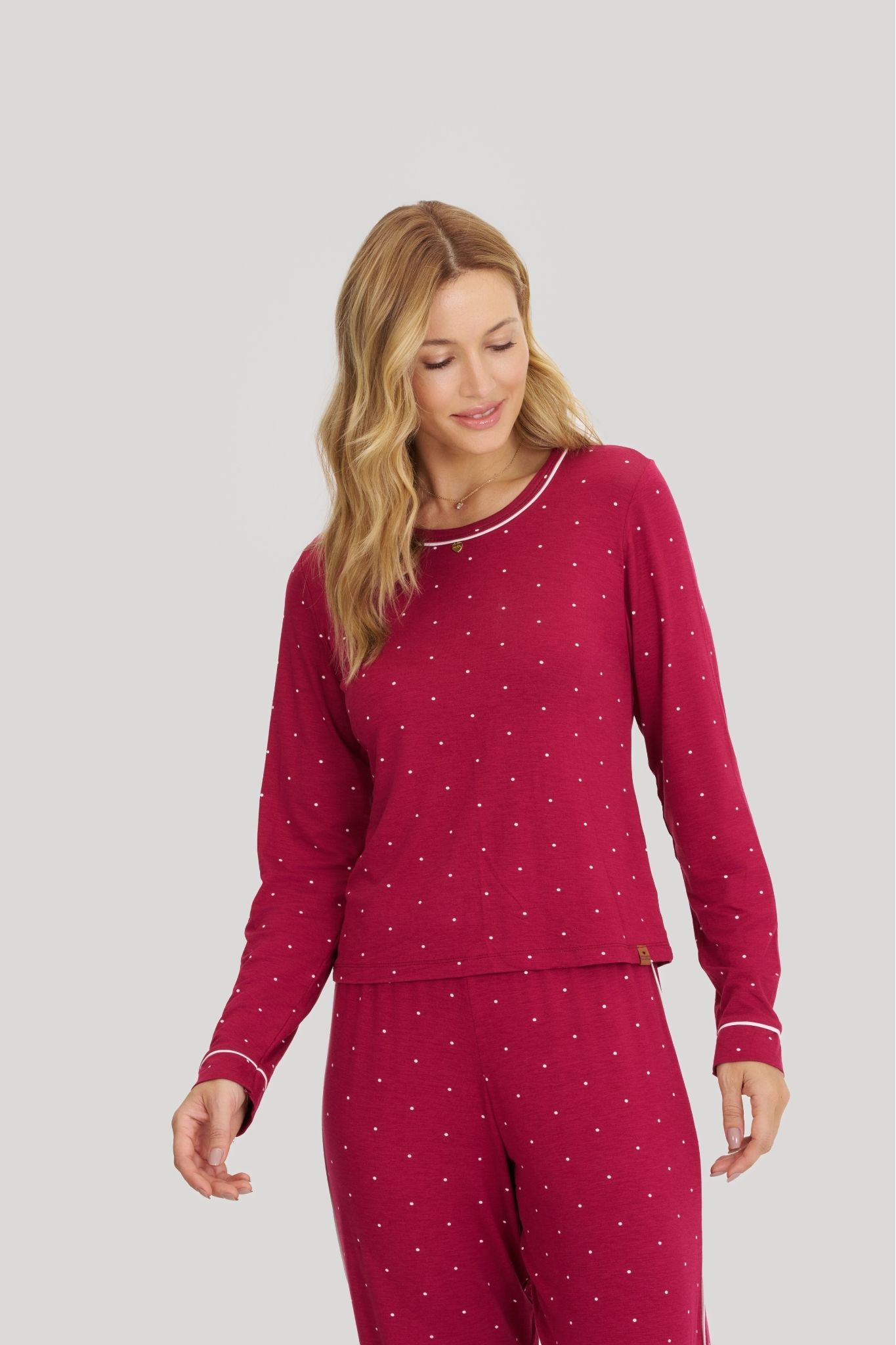 Pijama Feminino Manga Longa Com Calça
