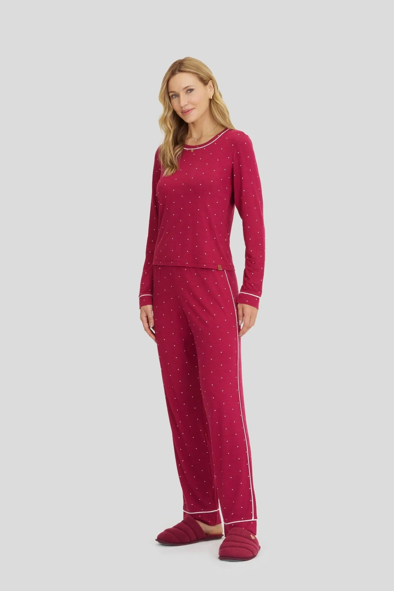 Pijama Feminino Manga Longa Com Calça