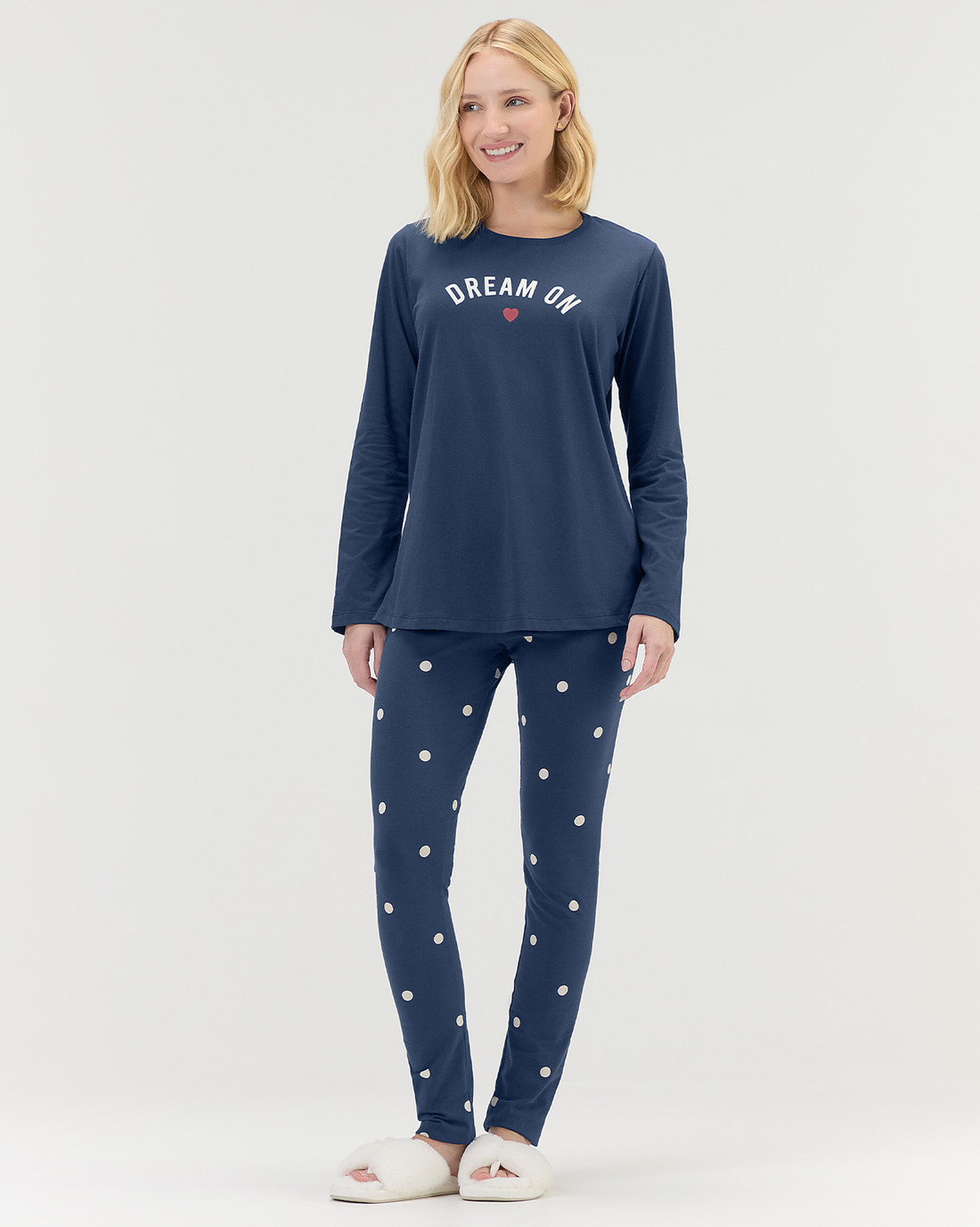 Pijama Feminino Manga Longa Com Calça
