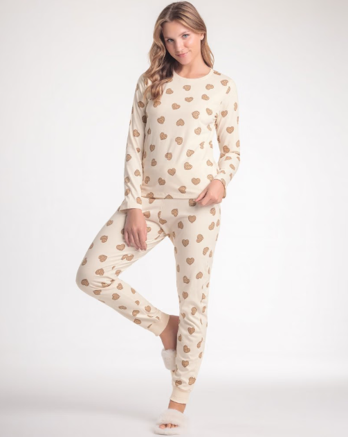 Pijama Feminino Manga Longa Com Calça