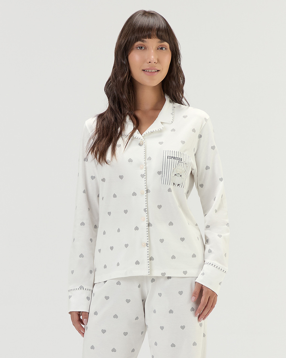 Pijama Feminino Americano Manga Longa Com Calça