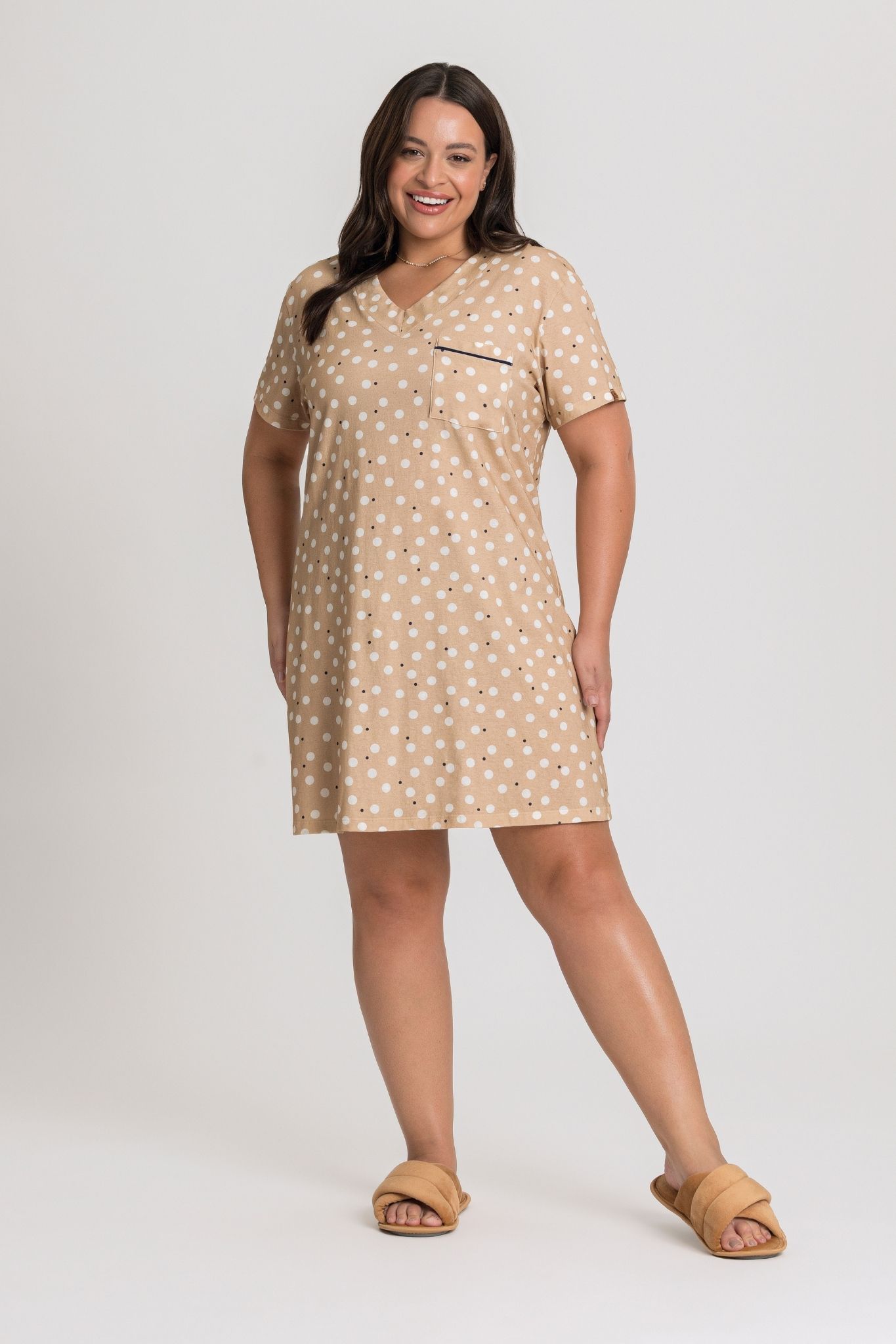 Camisola Feminina Plus Size Manga Curta