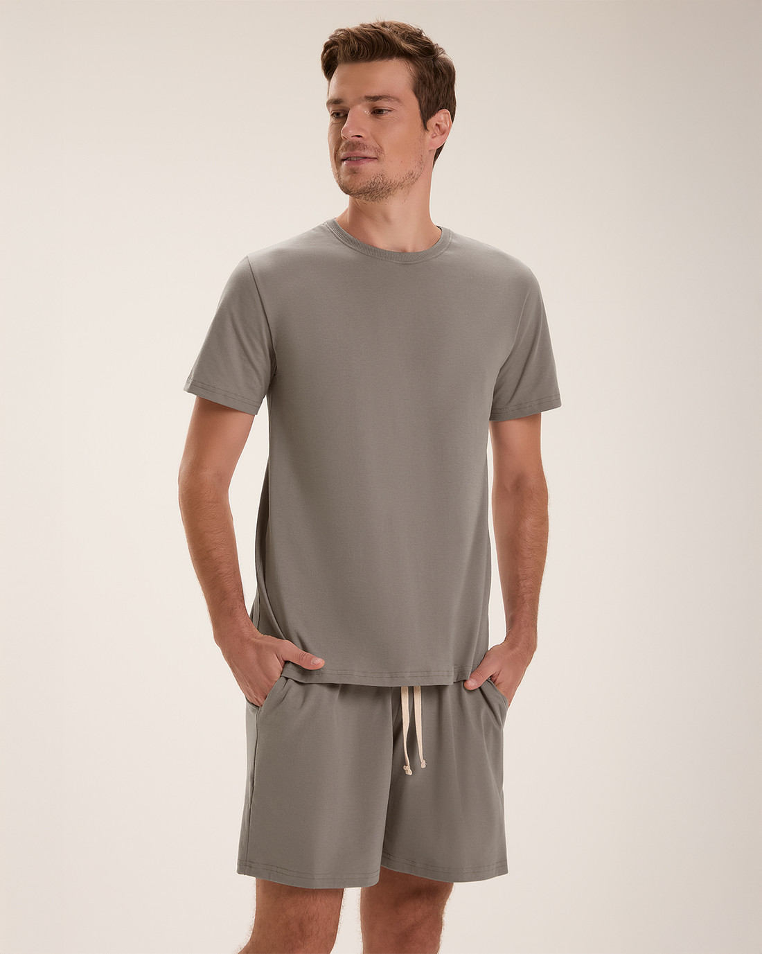 Pijama Masculino Manga Curta Com Bermuda