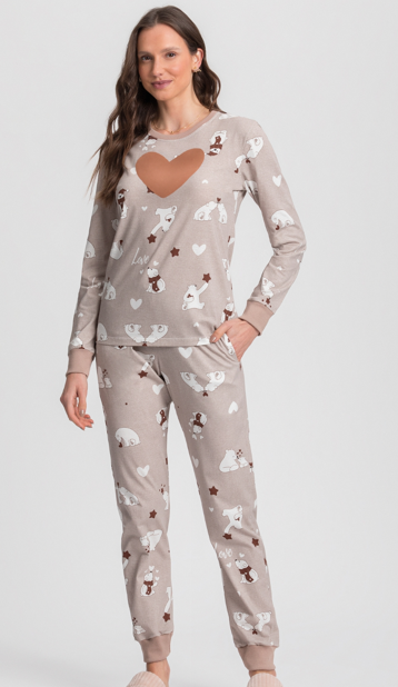 Pijama Feminino Manga Longa Com Calça