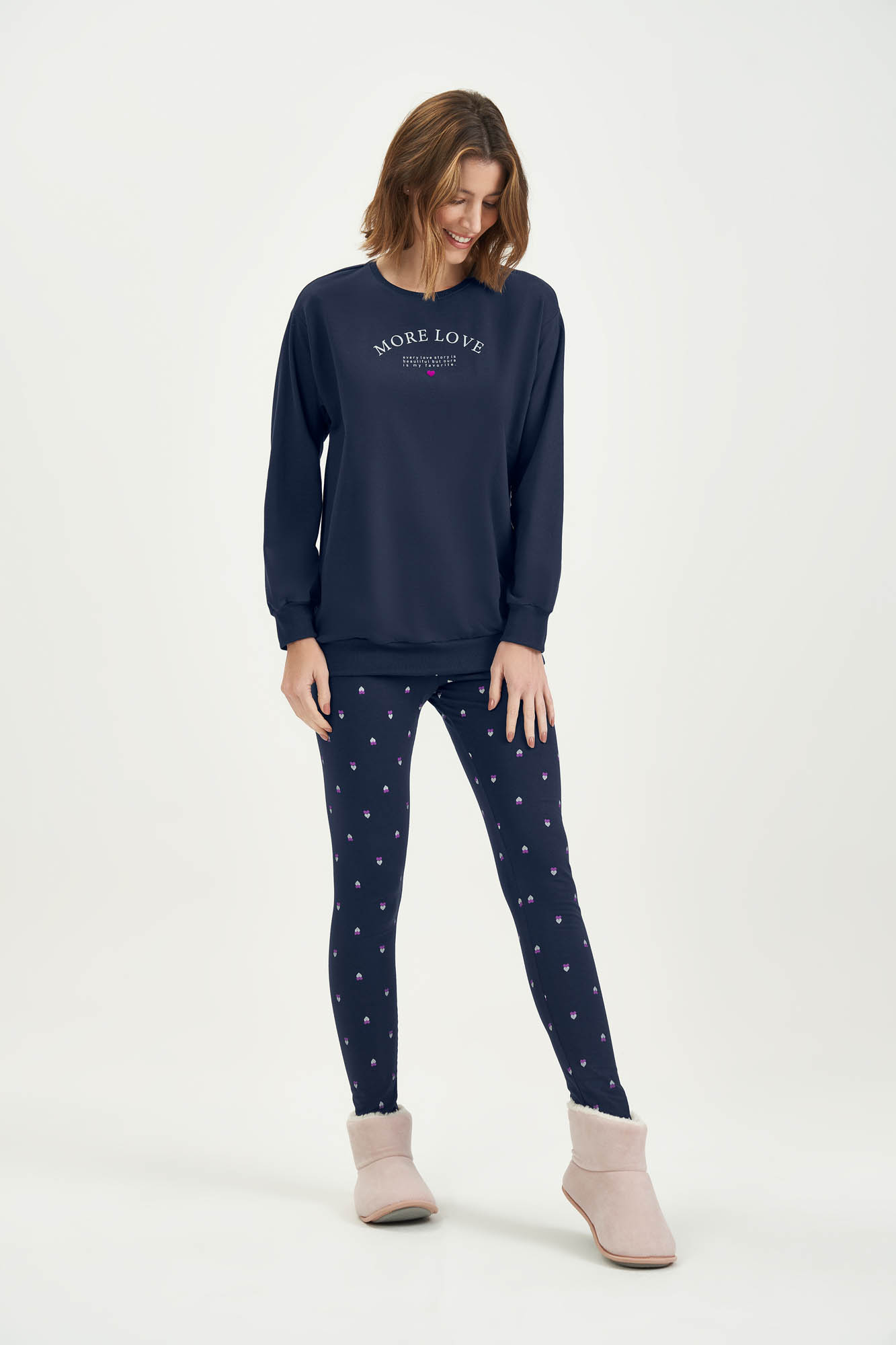 Pijama Feminino Manga Longa Com Calça