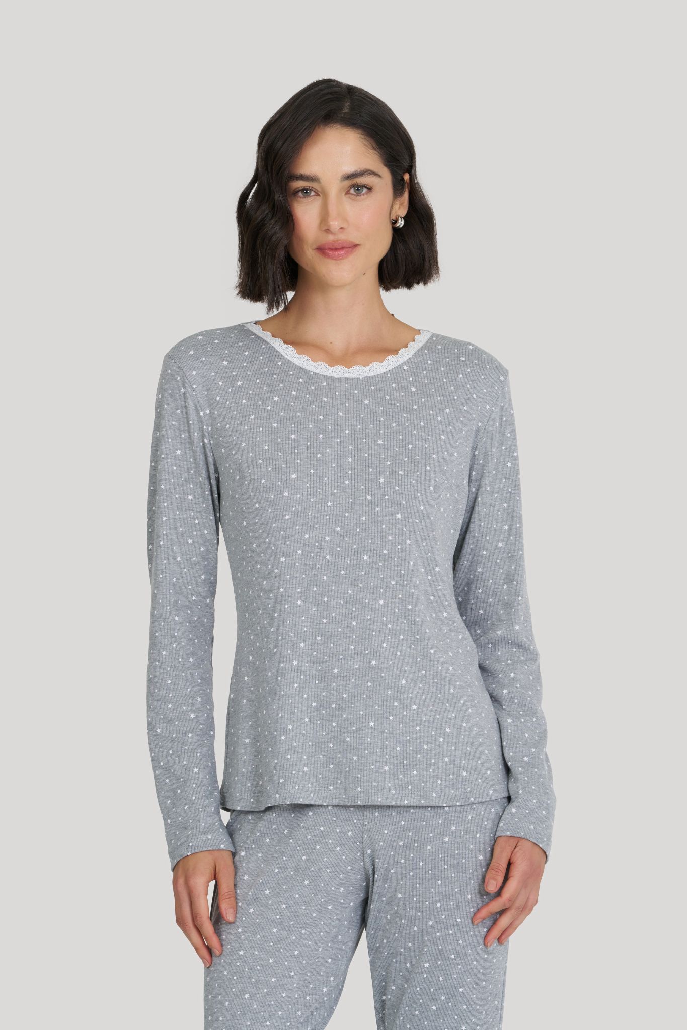 Pijama Feminino Manga Longa Com Calça
