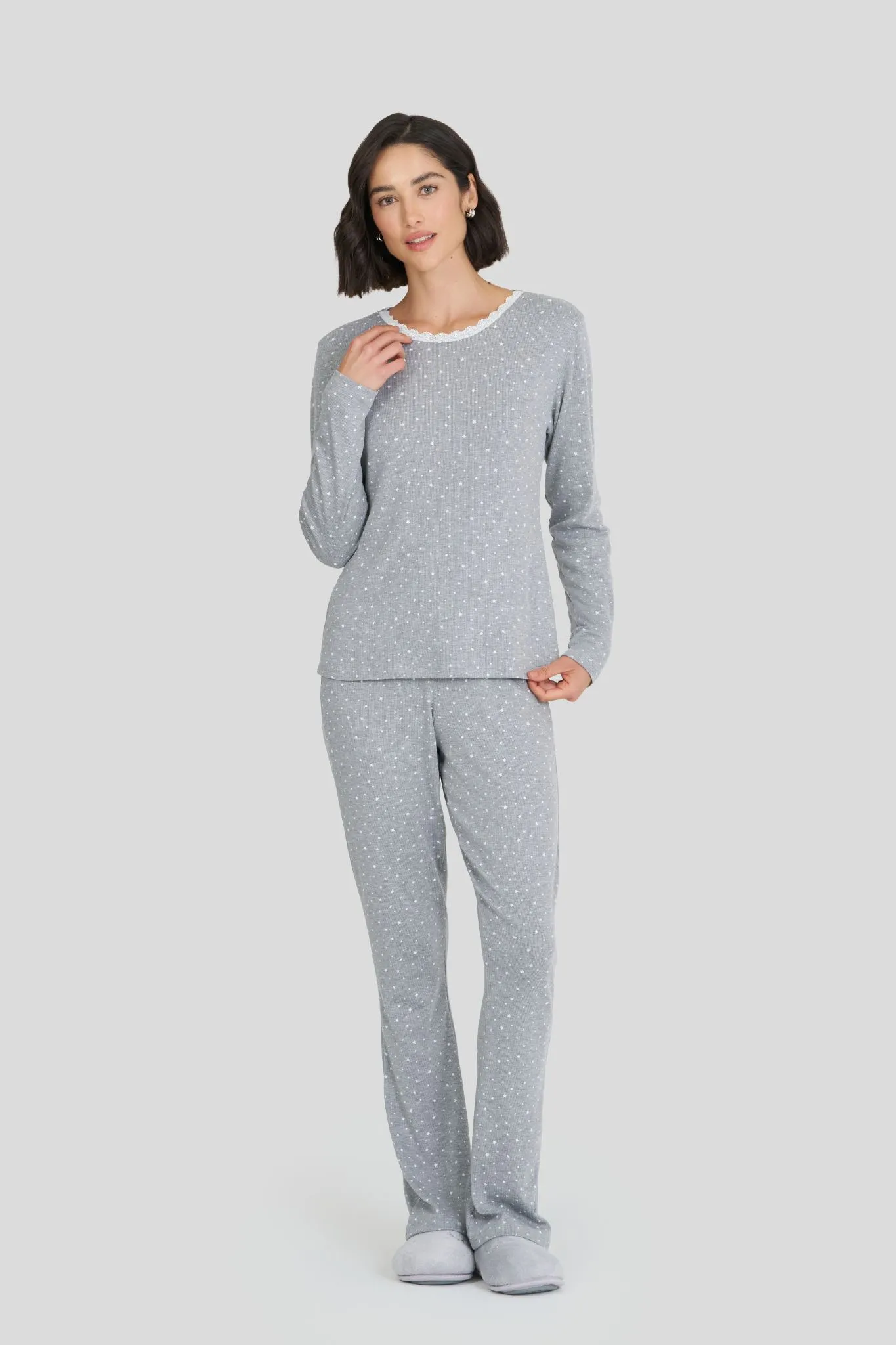 Pijama Feminino Manga Longa Com Calça