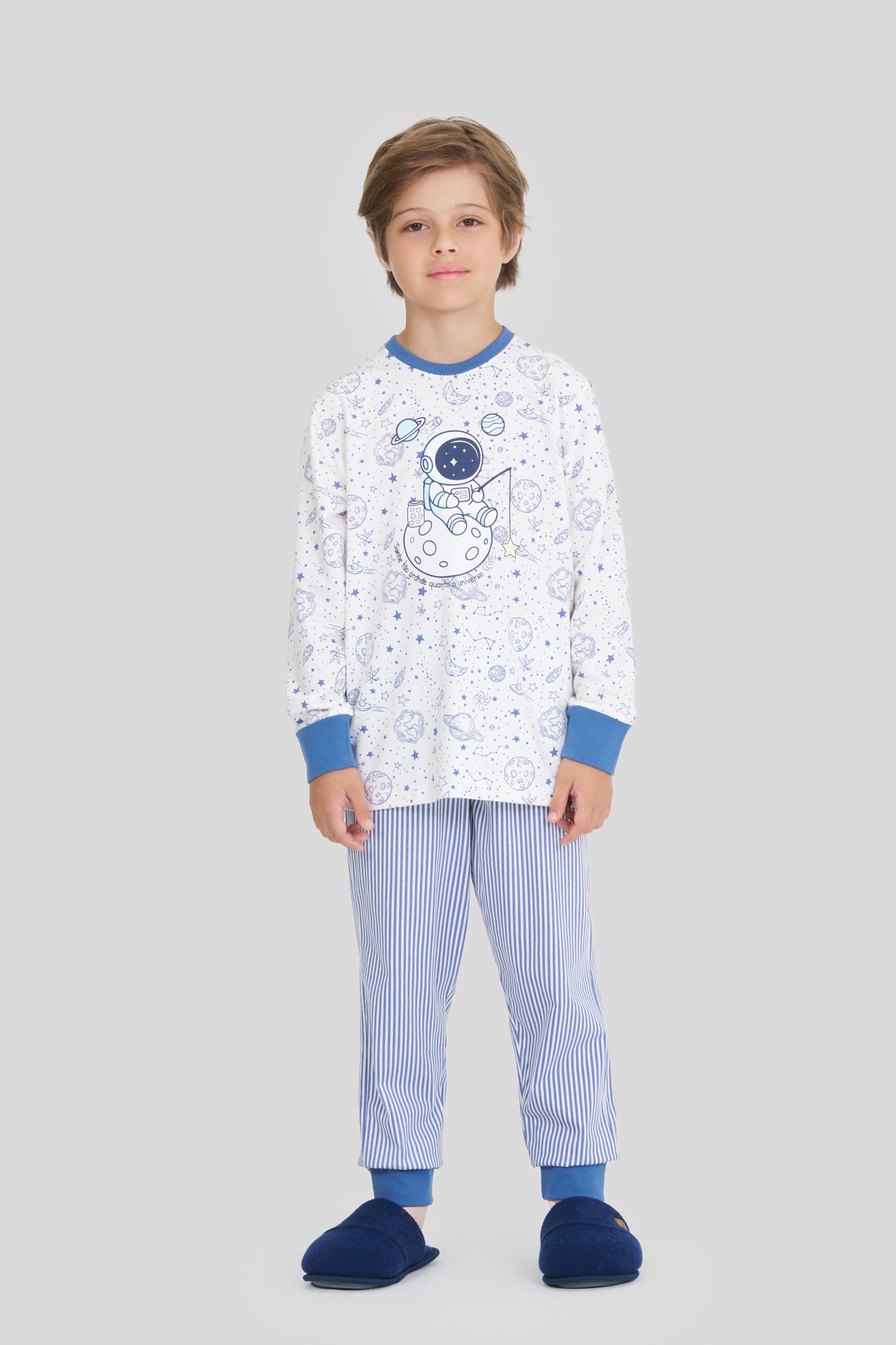 Pijama Infantil Masculino Manga Longa Com Calça