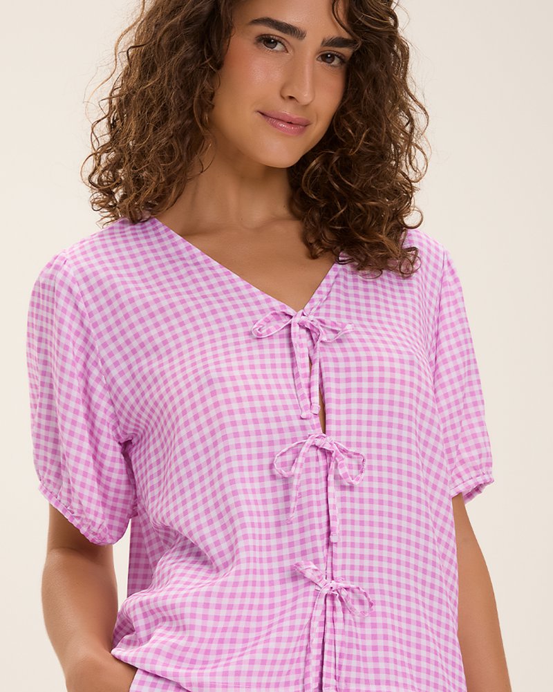 Pijama Feminino Manga Curta Com Shorts