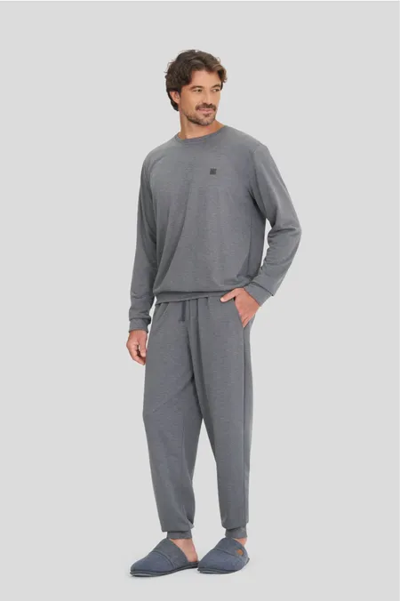PIJAMA MASCULINO MANGA LONGA COM CALÇA