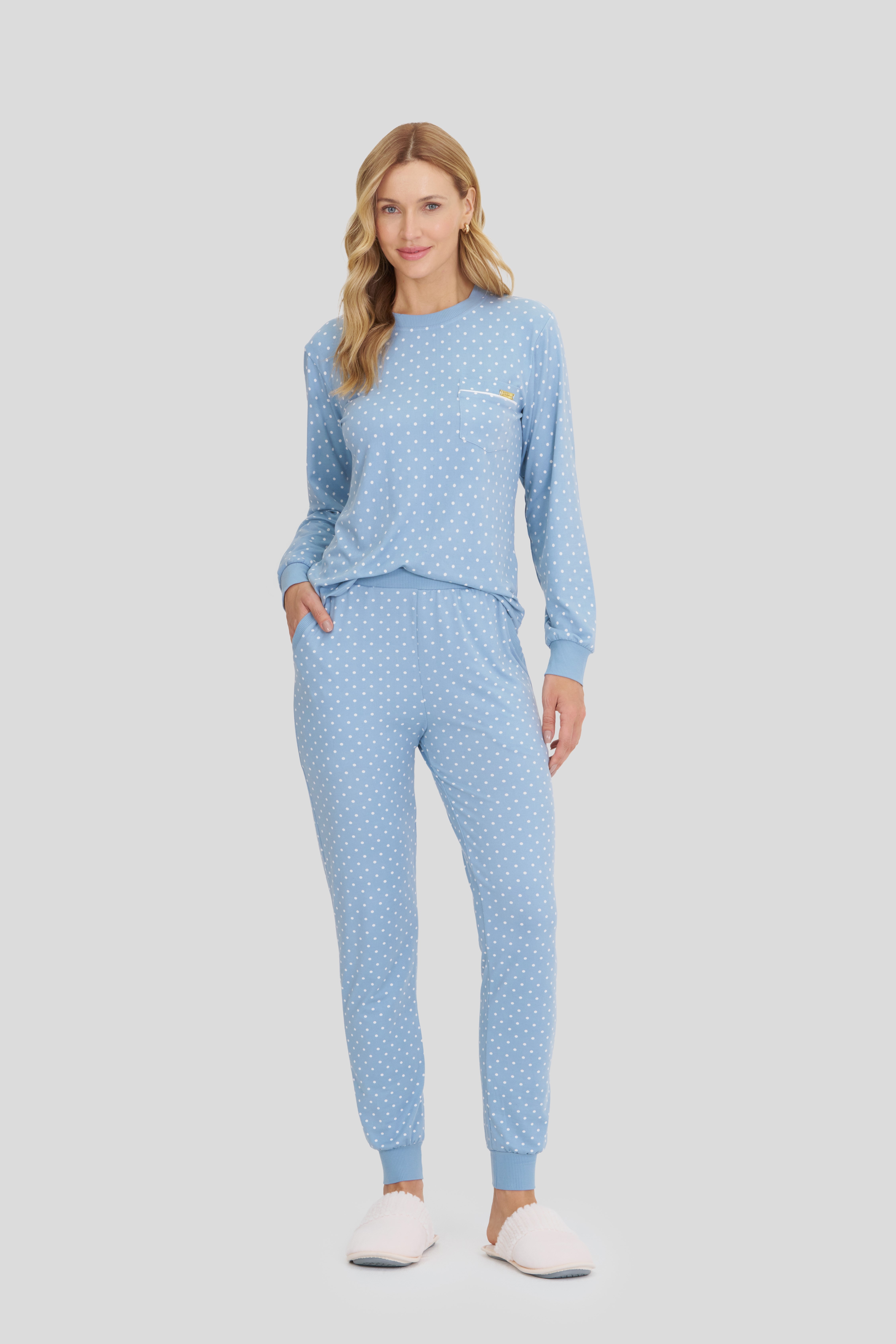 Pijama Feminino Longo com Punho Amanhecer