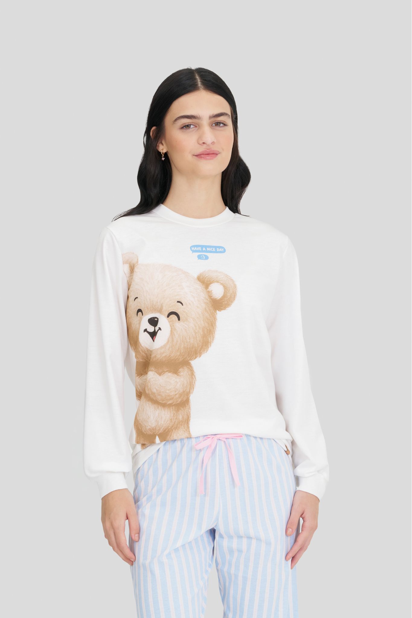 Pijama Feminino Manga Longa Com Calça