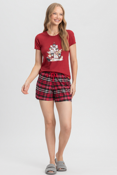 Pijama Feminino Manga Curta Com Shorts